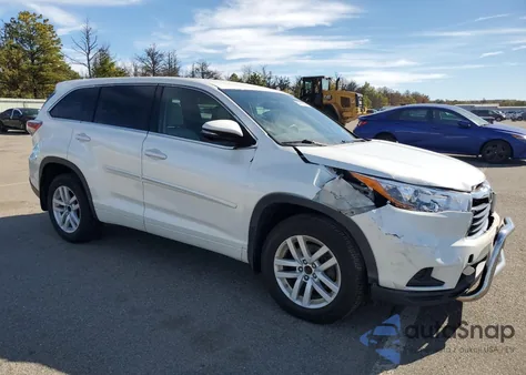 2016 Toyota Highlander Le from USA, damaged, VIN 5TDBKRFH2GS268009
